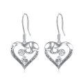wholesale 925 Sterling Silver Heart-Shaped Elephant Drop Earrings with Cubic Zirconia and Engraved Message Always my mother forever my friend for Mother's Day Gift-0-0