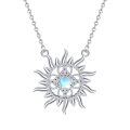 wholesale 925 Sterling Silver Celtic Knot Moonstone Star Pendant Necklace Jewelry-0-0