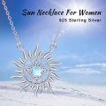 wholesale 925 Sterling Silver Celtic Knot Moonstone Star Pendant Necklace Jewelry-0-5