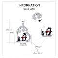 wholesale 925 Sterling Silver Penguin Snowflake Heart Pendant Necklace for Mother & Daughter-0-3
