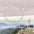 wholesale 925 Sterling Silver 12 Birthstones Faith Hope Love Cross Bracelets Christian Jewelry for Women-0-5