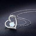 wholesale 925 Sterling Silver Heart-Shaped Opal Pig Pendant Necklace for Women - Animal Lovers s-0-1