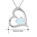wholesale 925 Sterling Silver Heart-Shaped Opal Pig Pendant Necklace for Women - Animal Lovers s-0-4