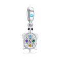 wholesale 925 Sterling Silver Multicolor Crystal Turtle Pendant Charm -0-0