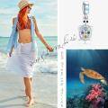 wholesale 925 Sterling Silver Multicolor Crystal Turtle Pendant Charm -0-6