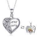 wholesale 925 Sterling Silver Photo Frame Heart Pendant Necklaces for Women Love You Engraved Charm Gifts-0-0