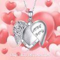 wholesale 925 Sterling Silver Photo Frame Heart Pendant Necklaces for Women Love You Engraved Charm Gifts-0-5