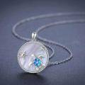 wholesale 925 Sterling Silver Blue Opal Sea Turtle Pendant Necklace Oceanic s for Her-0-1
