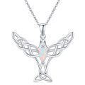 wholesale 925 Sterling Silver Opal Celtic Knot Butterfly Necklace for Women's Gifts-0-0