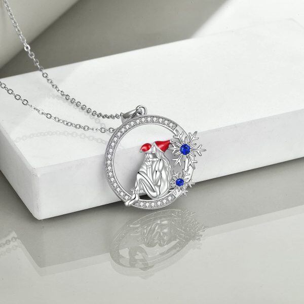 Sterling Silver Zircon Silver Plated Snowflake Mother and Daughter Necklaces -1