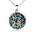 wholesale 925 Sterling Silver Abalone Shell Tree of Life Cat Pendant Necklace for Women Wife Girlfriend Mother's Day Gift-0-0