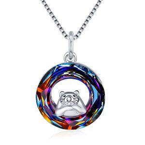 Sterling Silver Crystal Silver Plated Groundhog Day Pendent Necklace-0