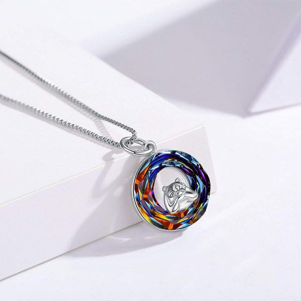 Sterling Silver Crystal Silver Plated Groundhog Day Pendent Necklace-2