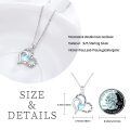 wholesale 925 Sterling Silver Opalite Heart Pendant Necklace She believed she could so... Gift for Her 18 Chain + Extender-0-3