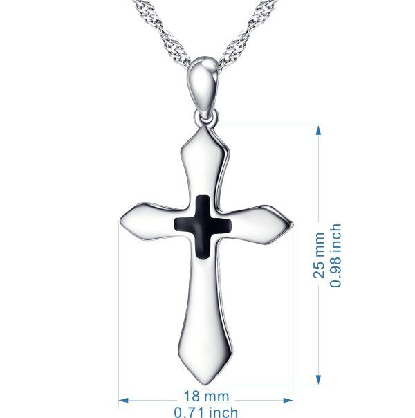 Sterling Silver Silver Plated Cross Pendent Necklace -1