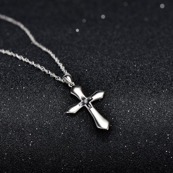 Sterling Silver Silver Plated Cross Pendent Necklace -3