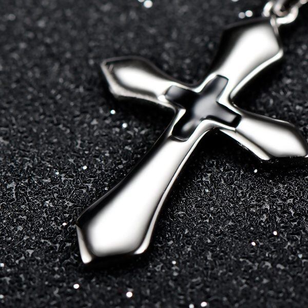 Sterling Silver Silver Plated Cross Pendent Necklace -5