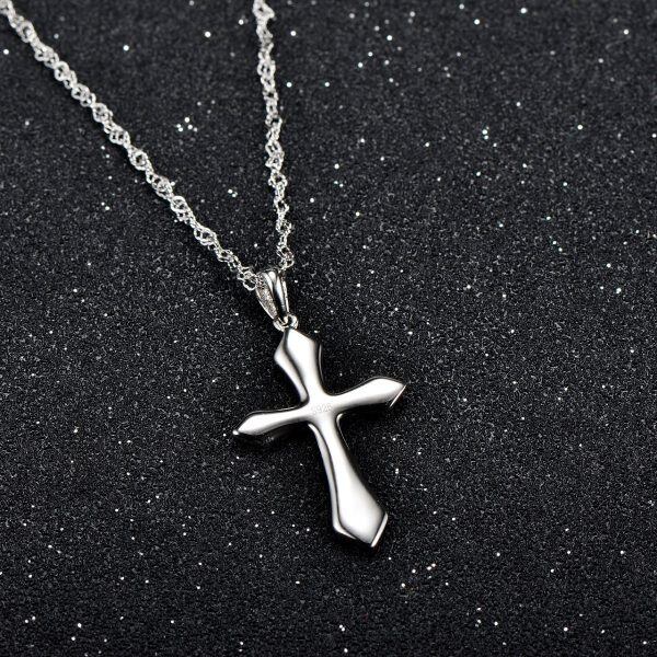 Sterling Silver Silver Plated Cross Pendent Necklace -6