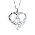 wholesale 925 Sterling Silver Heart & Star Opal I Love You to the Moon and Back Infinity Pendant Necklace for Women-0-0