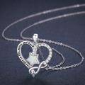 wholesale 925 Sterling Silver Heart & Star Opal I Love You to the Moon and Back Infinity Pendant Necklace for Women-0-1