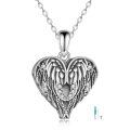 wholesale 925 Sterling Silver Angel Wings Heart Cremation Urn Pendant Necklace Memorial Keepsake Jewelry for Ashes-0-0