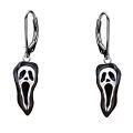 wholesale 925 Sterling Silver Ghost Face Leverback Drop Earrings - Halloween Costume Accessory-0-0