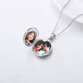 wholesale 925 Sterling Silver Photo Locket with Gold Daisy Flower and Family Picture Pendants Necklaces for Women Girls Gifts-0-3