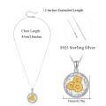 wholesale 925 Sterling Silver Photo Locket with Gold Daisy Flower and Family Picture Pendants Necklaces for Women Girls Gifts-0-4