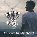 wholesale 925 Sterling Silver Engine Motorbike Urn Keepsake Memorial Ashes Holder Pendant Necklace-0-6