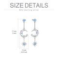 wholesale 925 Sterling Silver Moon & Star CZ Pearl Drop Earrings for Women and Teenage Girls-0-2