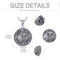 wholesale 925 Sterling Silver Celtic Knot Highland Cow Pendant Necklace with Chain for Women s-0-5