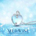 wholesale 925 Sterling Silver Metal Moonstone Heart Pendant Necklaces 47 cm s for Women Girls-0-4