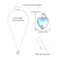 wholesale 925 Sterling Silver Metal Moonstone Heart Pendant Necklaces 47 cm s for Women Girls-0-5