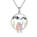 wholesale 925 Sterling Silver Mountain Sisters Heart Pendant Necklace - Best Friends Forever s for Women-0-0