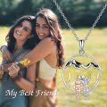 wholesale 925 Sterling Silver Mountain Sisters Heart Pendant Necklace - Best Friends Forever s for Women-0-5
