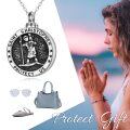 wholesale 925 Sterling Silver Saint Christopher Protect Us Pendant Necklace with Chain and Fill Kit for Women's Memory Keepsake Jewelry-0-5