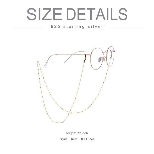 Sterling Silver Gold Plated Eye Glasses Chain -3