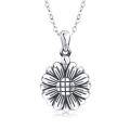 wholesale 925 Sterling Silver Oxidized Daisy Flower Pendant Necklaces Vintage s for Mom/Mother's Day/Teen Girls/Women-0-0