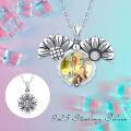 wholesale 925 Sterling Silver Oxidized Daisy Flower Pendant Necklaces Vintage s for Mom/Mother's Day/Teen Girls/Women-0-6