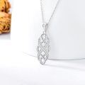 wholesale 925 Sterling Silver Platinum Natural Diamond Infinity Celtic Knot Pendant Necklace 1cttw G/H VS/SI Clarity - Length: 36cm/14 Chain Included-0-2