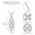 wholesale 925 Sterling Silver Platinum Natural Diamond Infinity Celtic Knot Pendant Necklace 1cttw G/H VS/SI Clarity - Length: 36cm/14 Chain Included-0-4