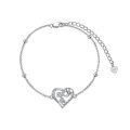 wholesale 925 Sterling Silver Elephant & Heart Charm Bracelet - Mother's Day Gift for Mom-0-0