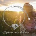 wholesale 925 Sterling Silver Elephant & Heart Charm Bracelet - Mother's Day Gift for Mom-0-5