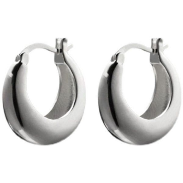 Sterling Silver Huggie Round Hoops Earrings-0