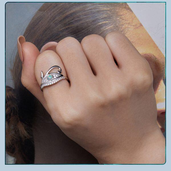 Sterling Silver Egyptian Eye of Horus Stacking Rings-4