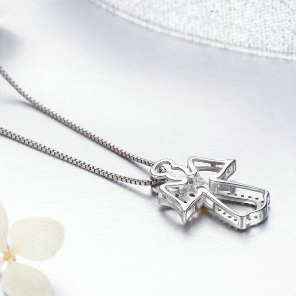 Sterling Silver Angle Pendant Necklace-3