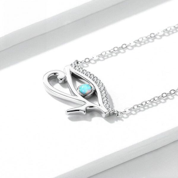 Sterling Silver Egyptian Eye of Horus Pendant Necklace-1