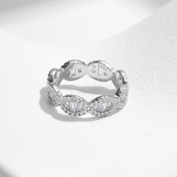 Sterling Silver Sparkling CZ Eternity Rings-3