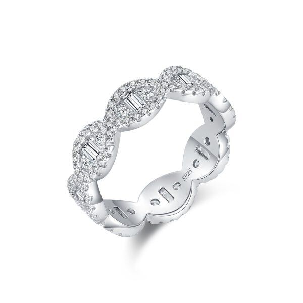 Sterling Silver Sparkling CZ Eternity Rings-4