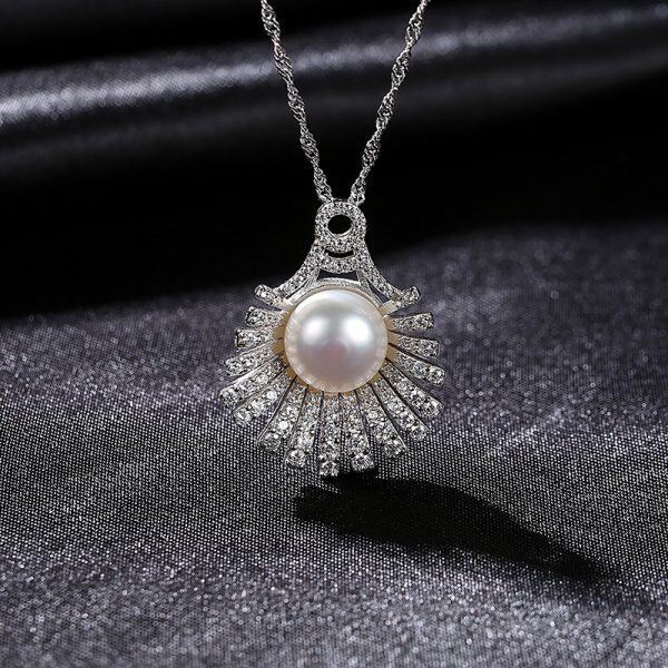 Sterling Silver Freshwater Pearl Pendant Necklace-1